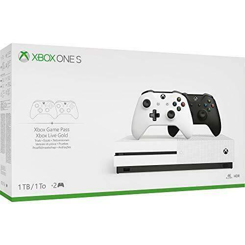 Xbox One S Two Controller Bundle (1tb) Includes Xbox One S, 2 Wireless Controllers, 1 Month Game Pass Trial, 14 Day Xbox Live Gold Trial