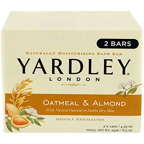 Yardley London Oatmeal And Almond Naturally Moisturizing Bath Bar, 4.25 Oz., 2 Count