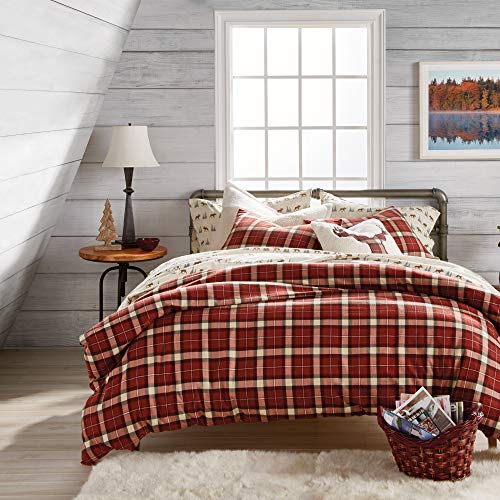 G.h. Bass Autumn Plaid 100% Cotton 3 Piece Comforter & Sham Set, King, Spice