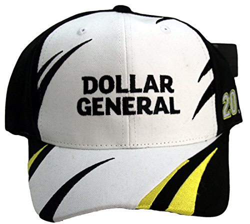 Matt Kenseth #20 Dollar General Jagged Design Adult Adjustable Hat Cap Black