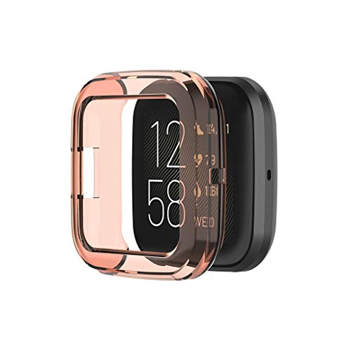 Shan S Case Compatible For Fitbit Versa 2,soft Ultra Slim Crystal Clear Tpu Shock Proof Screen Protective Full Coverage Cover Shell Case Bumper Defense Edge For Fitbit Versa 2 Smartwatch