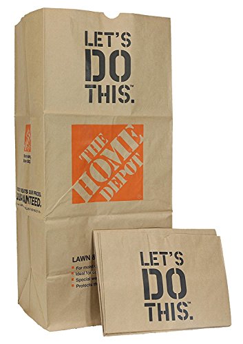 The Home Depot 49022 10pk Heavy Duty Brown Paper Lawn And Refuse Bags For Home And Garden, 30 Gal (10 Lawn Bags)