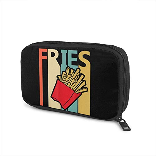 Vintage Retro French Fries Portable Data Line Storage Bag Electronic Organizer Bag