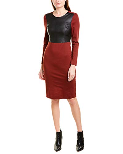 Bcbg Womens Maxazria Mixed Media Sheath Dress, S, Red