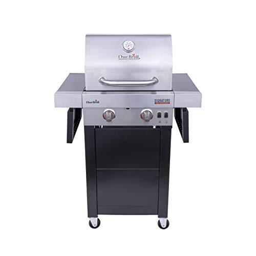 Char Broil 463632320 Signature Tru Infrared 2 Burner Cart Style Gas Grill, Stainless/black