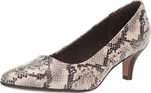 Clarks Women's Linvale Jerica Shoe, Taupe Snake Textile, 65 M Us