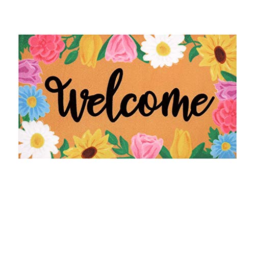 Welcome Decor Doormat Decorations, Welcome Doormat Indoor Outdoor Floor Mat Hello Sunmmer Doormats, Spring Floor Mat Bathroom Doormat Rugs For Indoor, Outdoor,front Door 17.17x 29.52 Inch (speing)