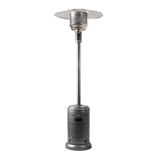 Amazon Basics 46,000 Btu Outdoor Propane Patio Heater With Wheels, Commercial & Residential Slate Gray