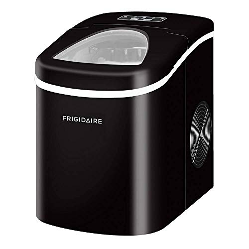 Frigidaire Efic117 Ssblack Com Efic117 Ssblack 26 Lbs Portable Compact Maker, Black Stainless Steel Ice Making Machine, Medium (renewed)