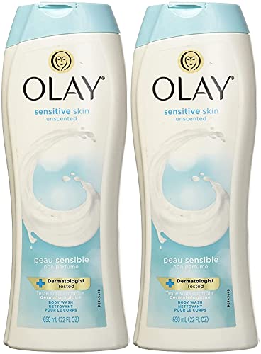 Olay Sensitive Skin Unscented Body Wash, 22 Ounce (pack Of 2)