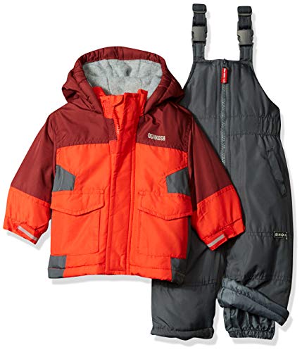 Oshkosh B'gosh Boys' Toddler Ski Jacket And Snowbib Snowsuit Set, Maple Leaf/sneaker Grey, 2t