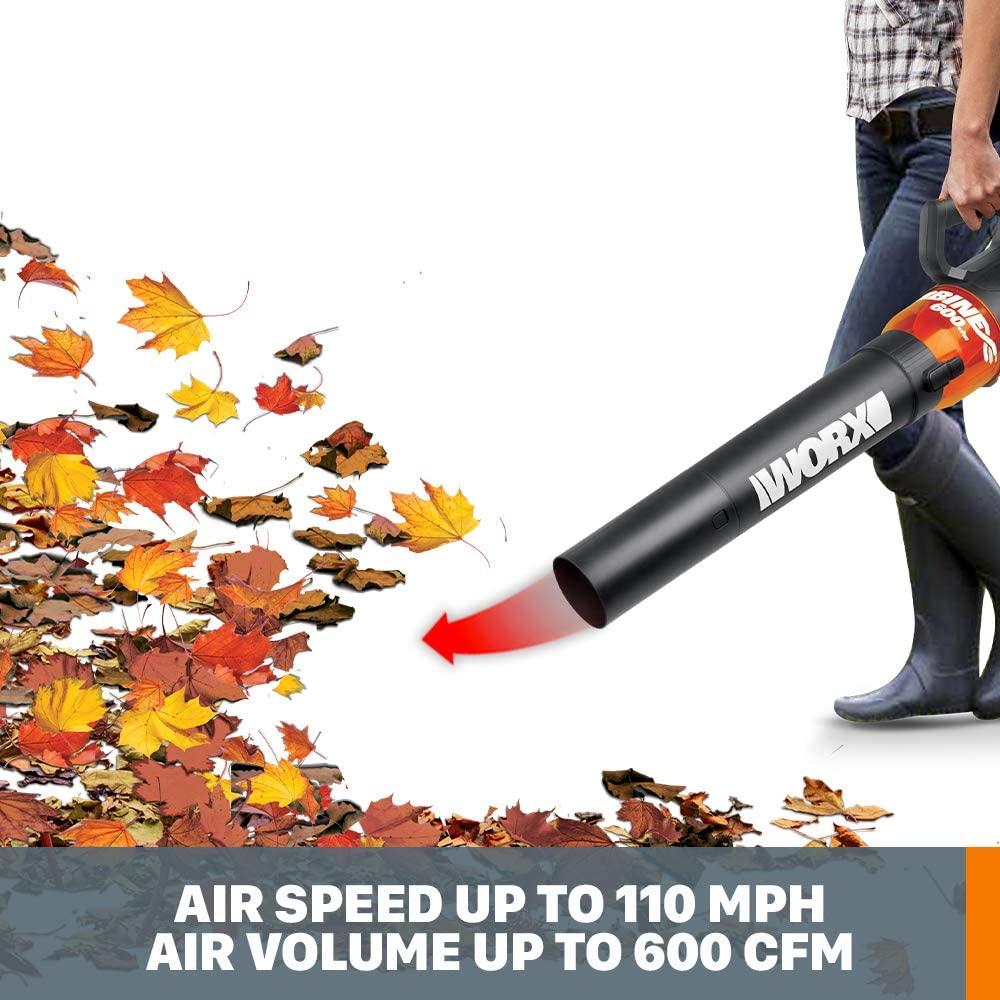 Worx Wg520 12 Amp Turbine 600 Electric Leaf Blower