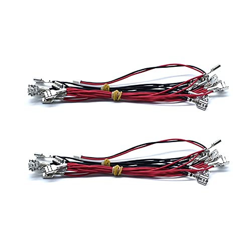 Arcity 2 Pcs Arcade Cable Wire LED Button Power Cable Daisy Chain 0.250 Inch /6.3mm Terminals Jumper Wire Harness Lighted Up 20 LED Arcade Buttons for USB Encoder, MAME, Arcade1Up, Raspberry Pi,PC New