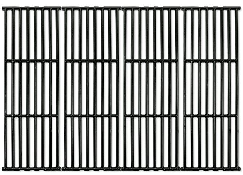 Music City Metals 66024 Gloss Cast Iron Cooking Grid Replacement for Select Gas Grill Models by Broil-Mate, Huntington and Others, Set of 4